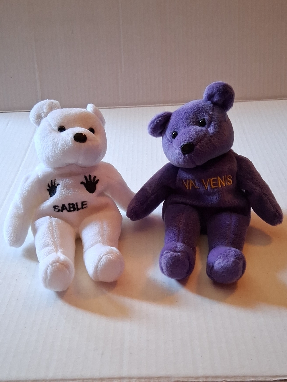 WWF Purple & White Collectible Bears Duo
